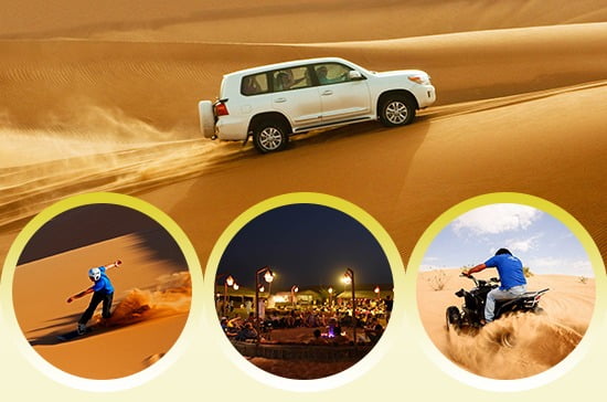 4 Tours: Desert Safari, Dubai City Tour, Cruise Dinner & Abu Dhabi City Tour
